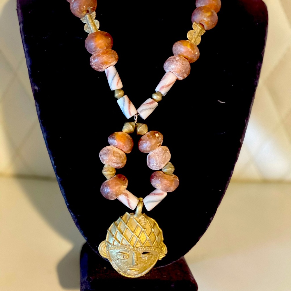 African glass bead necklace